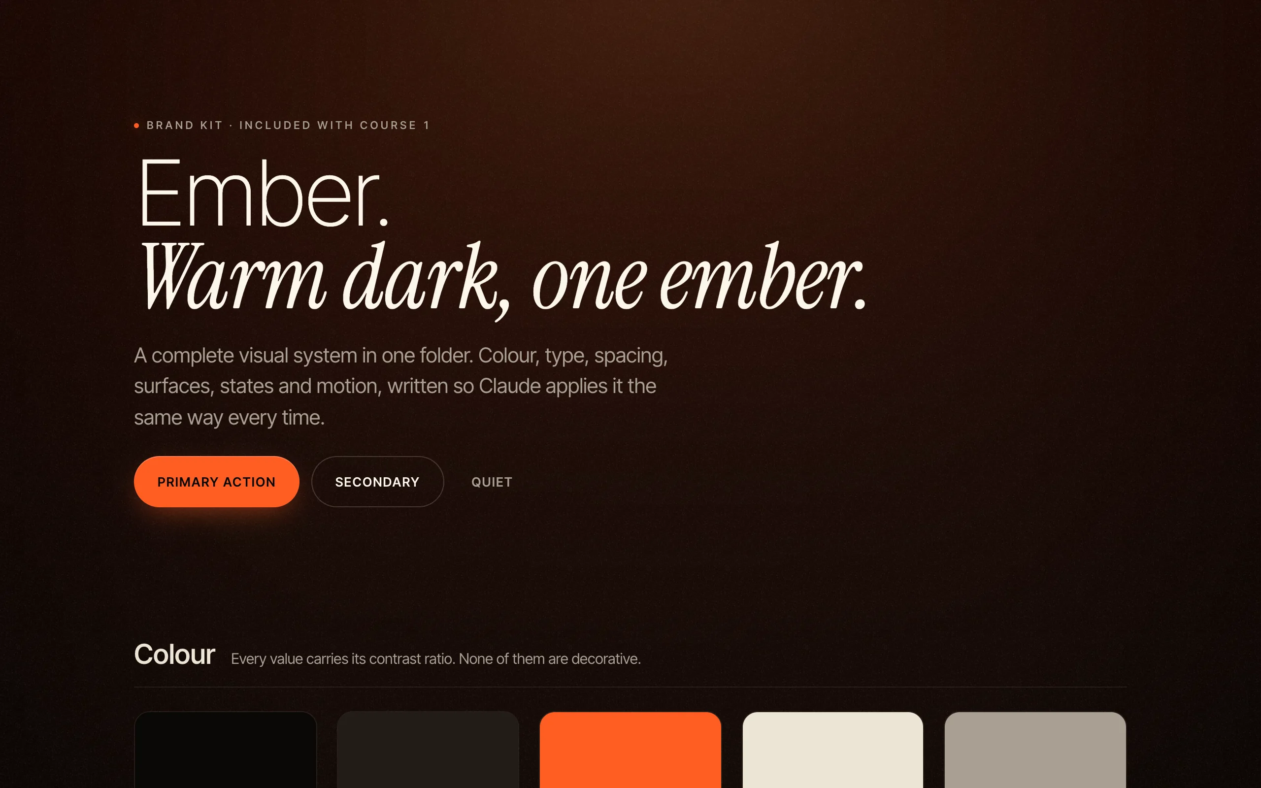 The Ember Brand Kit detail page