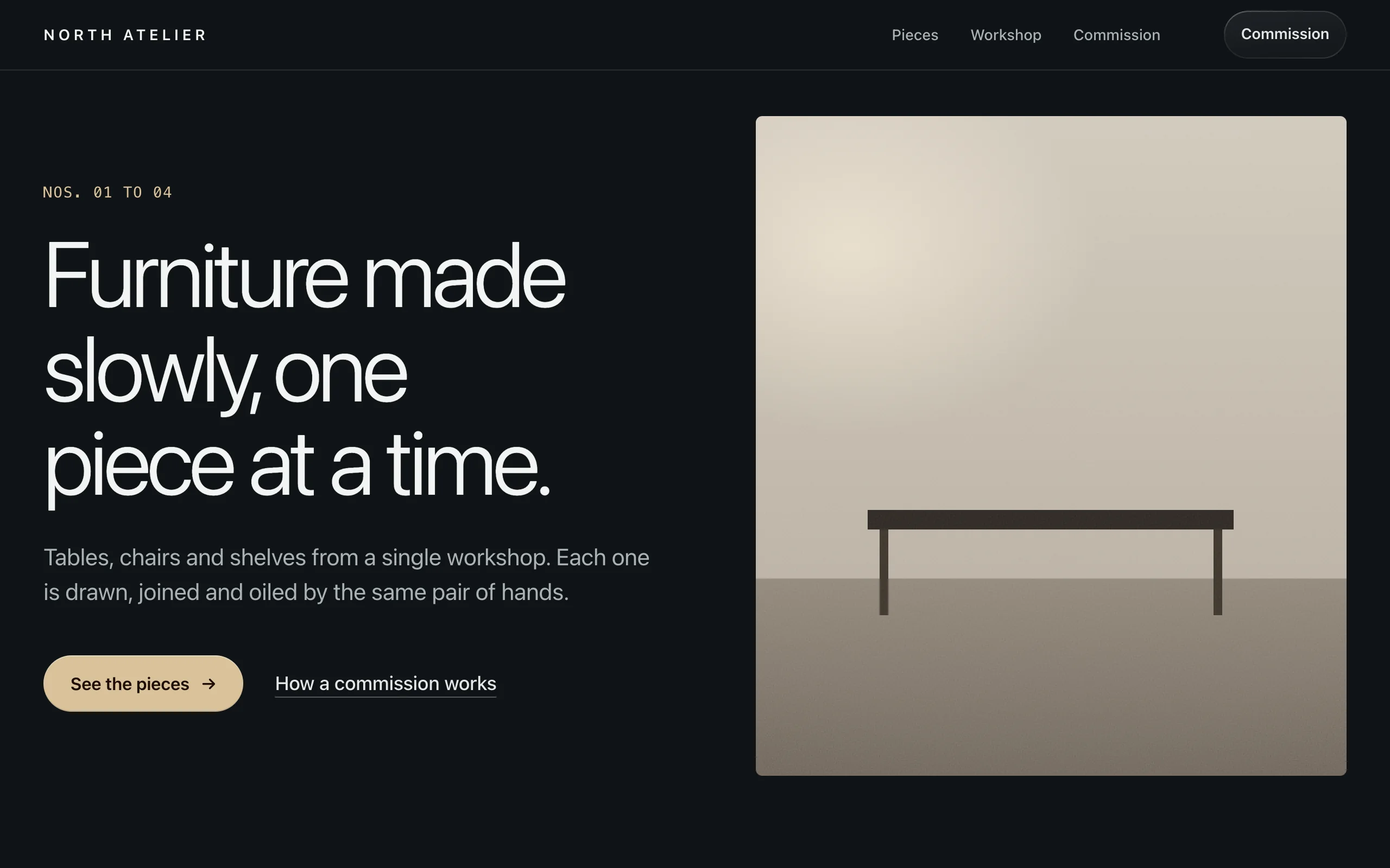 North Atelier, an example website built with the skill